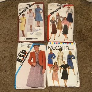 Vintage 1981 simplicity and McCall sewing patterns 4pc lot